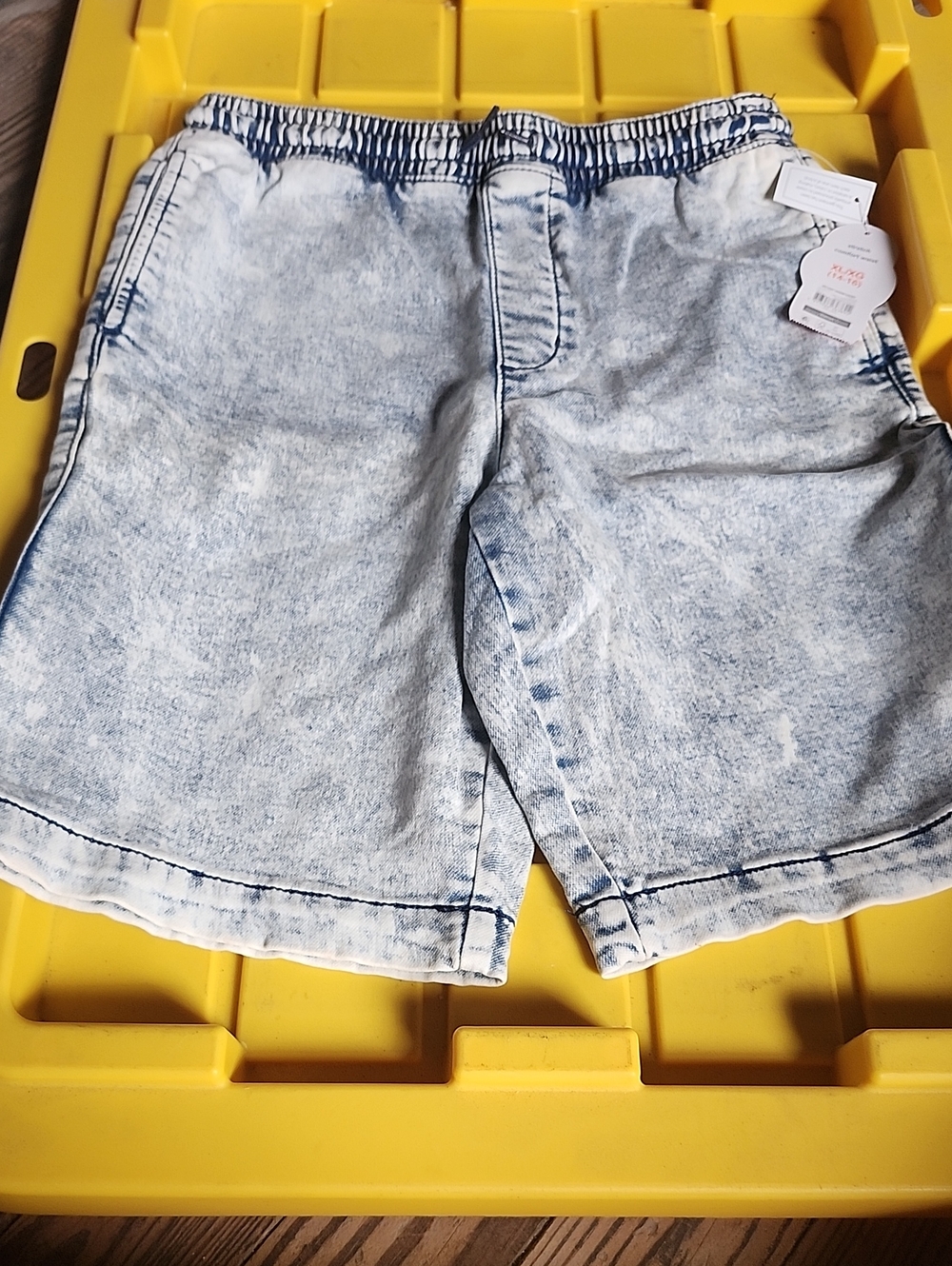 wonder nation Light Blue Acid-Wash Kids Shorts